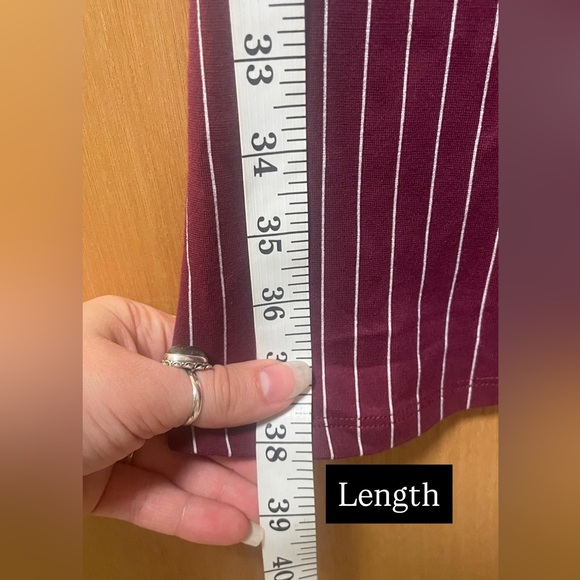 NWT Free People Burgundy Pinstriped Flares - Picture 11 of 15